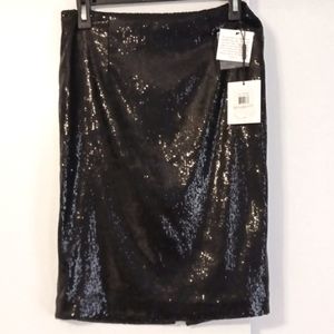 Calvin Klein "Black Sequin" Pencil Skirt in Size 2 (NWT)